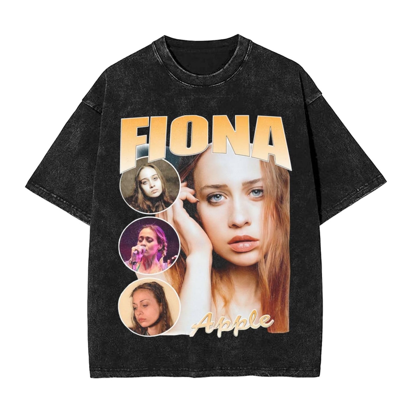 Fiona Pop Rock Apple Shirt Mens Vintage T-Shirt Fashion Graphic Tees Crewneck Top Medium