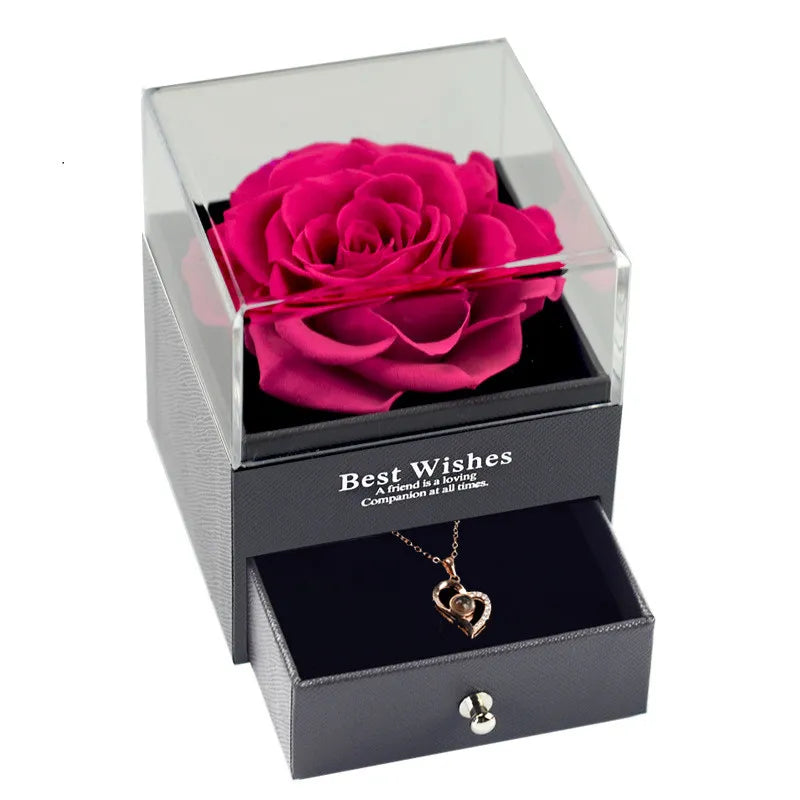 Preserved Flower  with Necklace