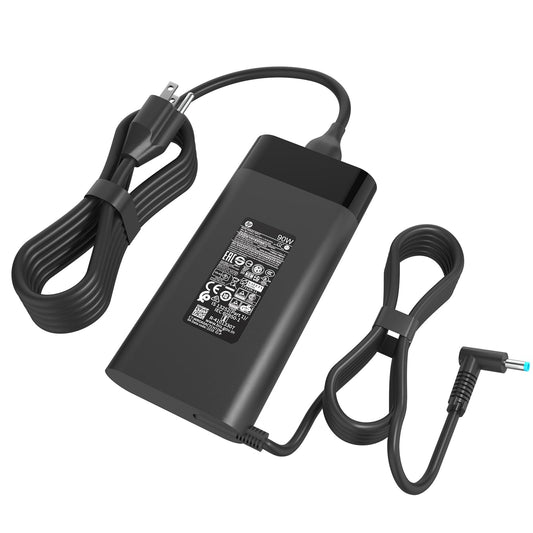 90W Laptop Charger L24008-001 Fit for HP Envy 14 15 17 TouchSmart 17-j030us 17-j020us 17-j011nr 709986-002 19.5V 4.62A AC Adapter Power Supply Cord (90w Charger)