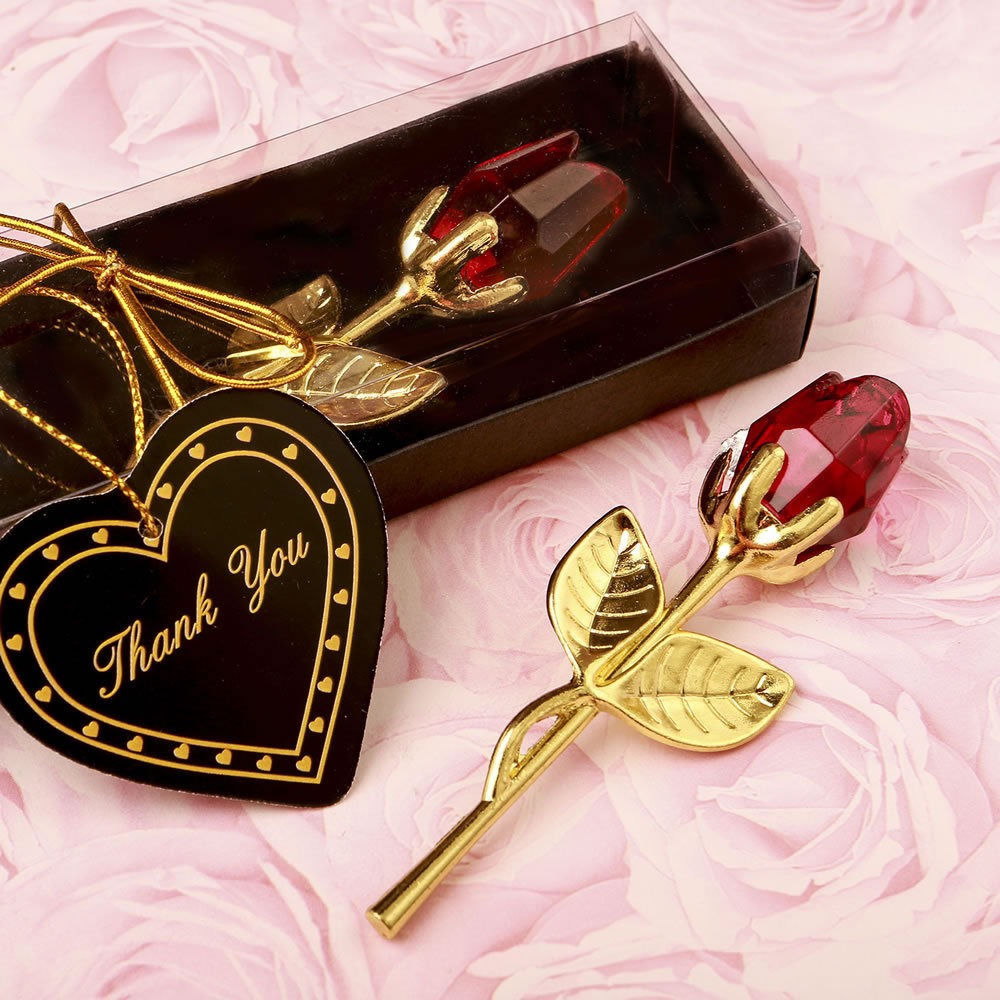 Valentine's Day Crystal Metal Rose Decoration