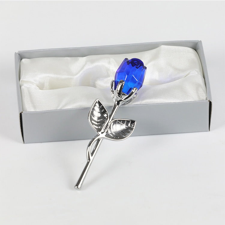 Valentine's Day Crystal Metal Rose Decoration