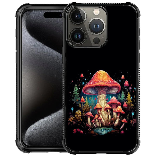 TAMEFOX Compatible with iPhone 16 Pro Max CaseMushroom Forest iPhone 16 Pro Max Case Four Corners with Bumper Shockproof Anti-Slip Anti Drop Protective Case for iPhone 16 Pro Max